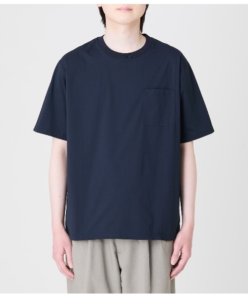 Park Slope NEWYORKER(パークスロープニューヨーカー)の「【ストレッチ・デイリー・テック感】テックTシャツ(Tシャツ/カットソー・メンズ・グレー系その他/ネイビー・LL/L/M/S)」の6枚目の写真