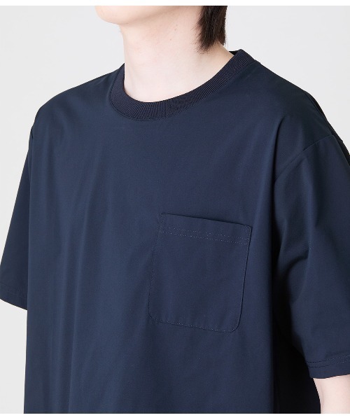 Park Slope NEWYORKER(パークスロープニューヨーカー)の「【ストレッチ・デイリー・テック感】テックTシャツ(Tシャツ/カットソー・メンズ・グレー系その他/ネイビー・LL/L/M/S)」の9枚目の写真