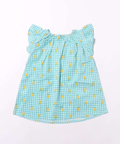Moujonjon（ムージョンジョン）の「フルーツチェック柄ワンピース（ワンピース・キッズ・ピンク/サックスブルー・120/110/100/90/130）」の10枚目の写真