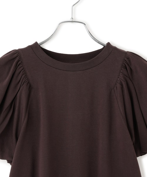 ADAM ET ROPE'(アダムエロペ)の「【WEB限定】パフスリーブプルオーバー(Tシャツ/カットソー・レディース・オフホワイト/ブラウン系その他/ブラック・FREE)」の19枚目の写真