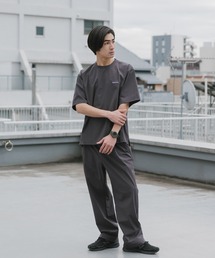 THOUSAND MILE（サウザンドマイル）の「THOUSAND MILE/サウザンドマイル SHORT SLEEVE T-SHIRT & LONG PANTS SET 半袖 Tシャツ フルレングス パンツ ワイドパンツ 長ズボン ナップサック 3点セット セットアップ ストレッチ ドライタッチ UVカット メンズ レディース 2026年 夏 夏服（セットアップ）」