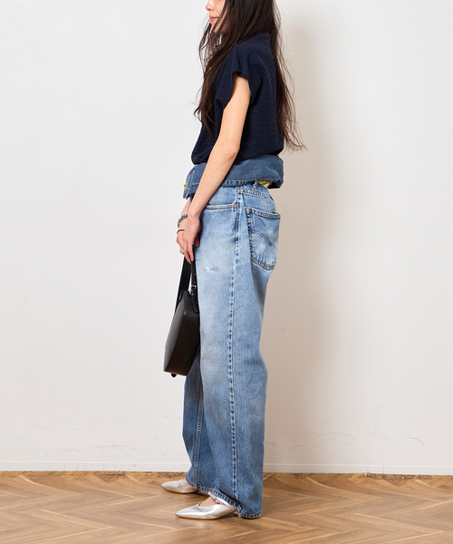 Bonum（ボナム）の「TWEED CUT STAND NECK TOPS：カットソー（Tシャツ/カットソー・レディース・ネイビー・FREE）」の11枚目の写真