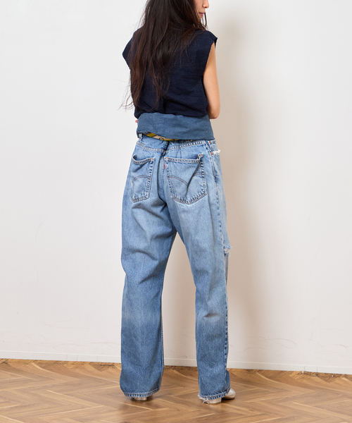 Bonum（ボナム）の「TWEED CUT STAND NECK TOPS：カットソー（Tシャツ/カットソー・レディース・ネイビー・FREE）」の13枚目の写真