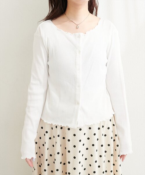 natural couture(ナチュラルクチュール)の「レースデザインカットソー(Tシャツ/カットソー・レディース・オフホワイト/サックスブルー/ピンク/ネイビー・FREE)」の7枚目の写真