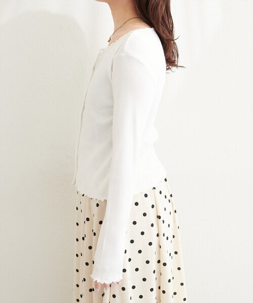 natural couture(ナチュラルクチュール)の「レースデザインカットソー(Tシャツ/カットソー・レディース・オフホワイト/サックスブルー/ピンク/ネイビー・FREE)」の8枚目の写真