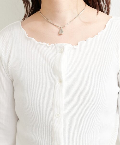 natural couture(ナチュラルクチュール)の「レースデザインカットソー(Tシャツ/カットソー・レディース・オフホワイト/サックスブルー/ピンク/ネイビー・FREE)」の10枚目の写真