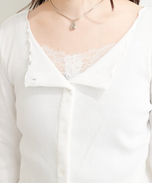 natural couture(ナチュラルクチュール)の「レースデザインカットソー(Tシャツ/カットソー・レディース・オフホワイト/サックスブルー/ピンク/ネイビー・FREE)」の11枚目の写真