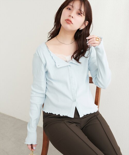 natural couture(ナチュラルクチュール)の「レースデザインカットソー(Tシャツ/カットソー・レディース・オフホワイト/サックスブルー/ピンク/ネイビー・FREE)」の16枚目の写真
