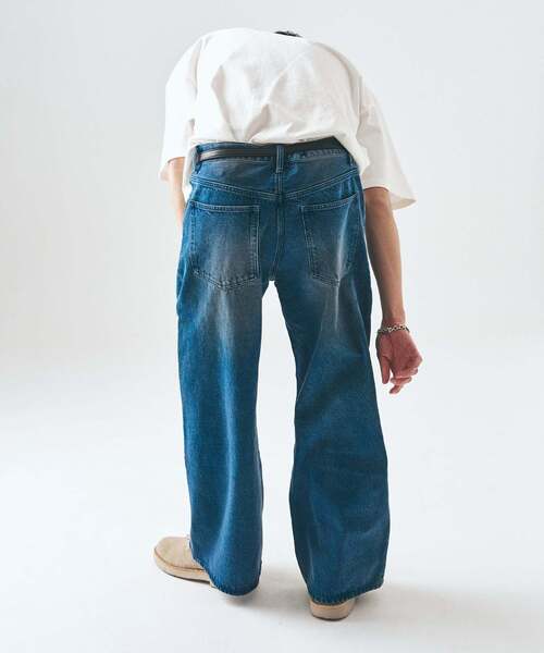 417 EDIFICE（フォーワンセブンエディフィス）の「12.5OZ フェードグレー ワイドデニム（デニムパンツ・メンズ・ネイビー/ブラック/チャコールグレー/ライトグレー/グリーン・MEDIUM/LARGE）」の9枚目の写真