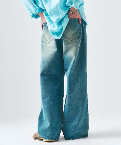 417 EDIFICE（フォーワンセブンエディフィス）の「12.5OZ フェードグレー ワイドデニム（デニムパンツ・メンズ・ネイビー/ブラック/チャコールグレー/ライトグレー/グリーン・MEDIUM/LARGE）」の15枚目の写真