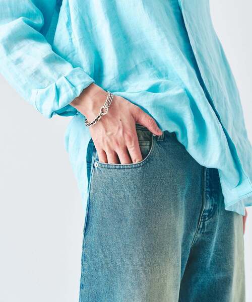 417 EDIFICE（フォーワンセブンエディフィス）の「12.5OZ フェードグレー ワイドデニム（デニムパンツ・メンズ・ネイビー/ブラック/チャコールグレー/ライトグレー/グリーン・MEDIUM/LARGE）」の16枚目の写真