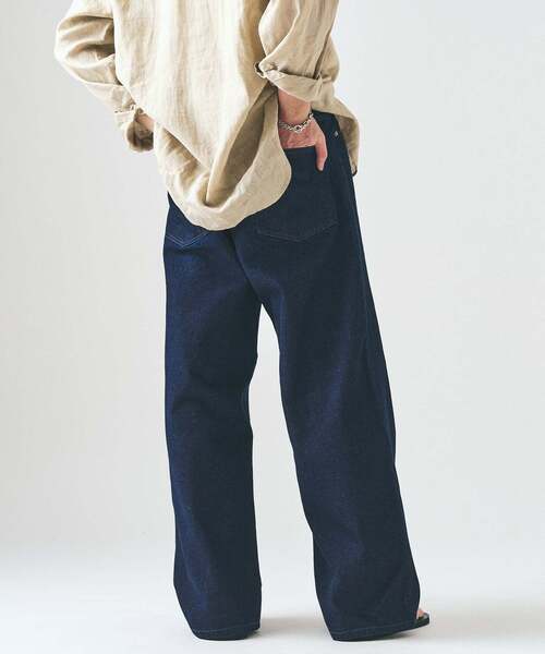 417 EDIFICE（フォーワンセブンエディフィス）の「12.5OZ フェードグレー ワイドデニム（デニムパンツ・メンズ・ネイビー/ブラック/チャコールグレー/ライトグレー/グリーン・MEDIUM/LARGE）」の22枚目の写真