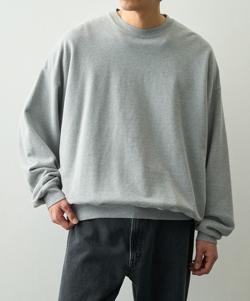 REMI RELIEF（レミレリーフ）の「【REMI RELIEF/レミレリーフ】SP加工裏毛BIGサイズクルー（スウェット・メンズ・サックスブルー/グレー・L/M）」の3枚目の写真