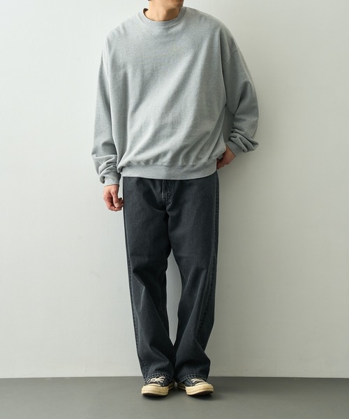 REMI RELIEF（レミレリーフ）の「【REMI RELIEF/レミレリーフ】SP加工裏毛BIGサイズクルー（スウェット・メンズ・サックスブルー/グレー・L/M）」の6枚目の写真