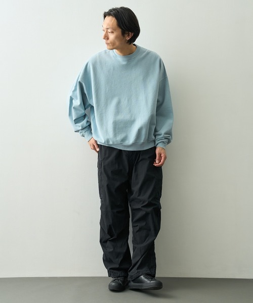 REMI RELIEF（レミレリーフ）の「【REMI RELIEF/レミレリーフ】SP加工裏毛BIGサイズクルー（スウェット・メンズ・サックスブルー/グレー・L/M）」の9枚目の写真