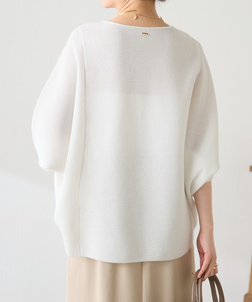 COLLAGE GALLARDAGALANTE（コラージュガリャルダガランテ）の「変形ドルマンシアーニット/WEB限定カラー展開（Tシャツ/カットソー・レディース・ネイビー/ブラック/ホワイト/ブルー・FREE）」の8枚目の写真