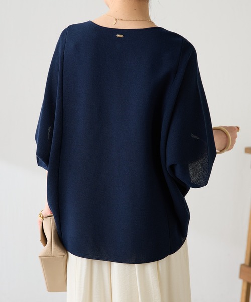 COLLAGE GALLARDAGALANTE（コラージュガリャルダガランテ）の「変形ドルマンシアーニット/WEB限定カラー展開（Tシャツ/カットソー・レディース・ネイビー/ブラック/ホワイト/ブルー・FREE）」の20枚目の写真