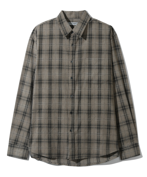 BASEMOMENT(ベースモーメント)の「ピグメントダイチェックシャツライトブラウン(シャツ/ブラウス・メンズ・その他・M/L/XL)」の2枚目の写真