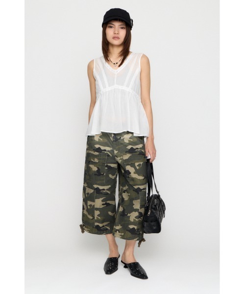 LAGUA GEM（ラグアジェム）の「SOFT LACE NOSLEEVE トップス（タンクトップ・レディース・ブラック/カーキ/ホワイト・FREE）」の12枚目の写真