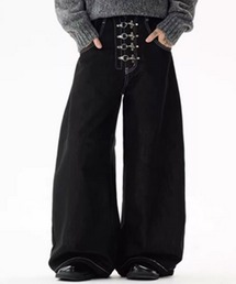 A'gem（エージェム）の「『A'gem/エージェム』ワイドパンツ【Y】【CN】（デニムパンツ）」