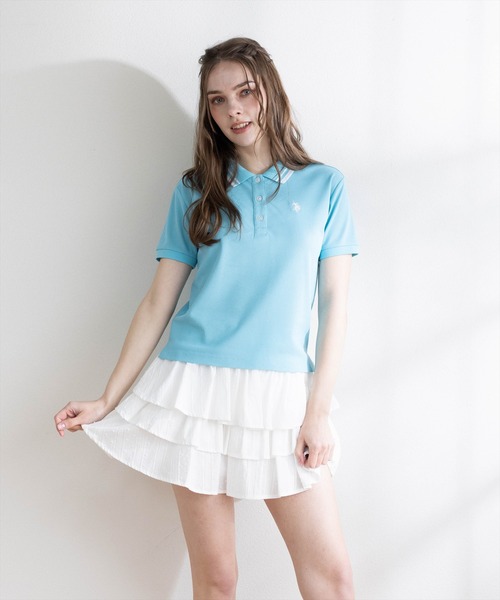 U.S. POLO ASSN.(ユーエスポロアッスン)の「【U.S. POLO ASSN.】clear 別注 鹿の子ポロシャツ(ポロシャツ・レディース・ネイビー/アイボリー/レッド/ブルー・F)」の10枚目の写真