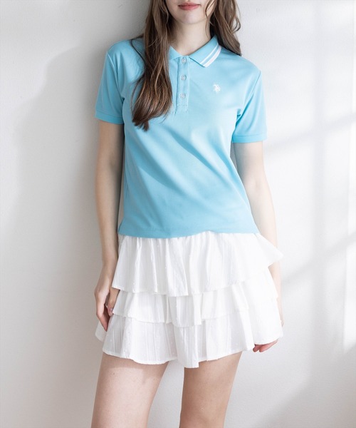 U.S. POLO ASSN.(ユーエスポロアッスン)の「【U.S. POLO ASSN.】clear 別注 鹿の子ポロシャツ(ポロシャツ・レディース・ネイビー/アイボリー/レッド/ブルー・F)」の9枚目の写真