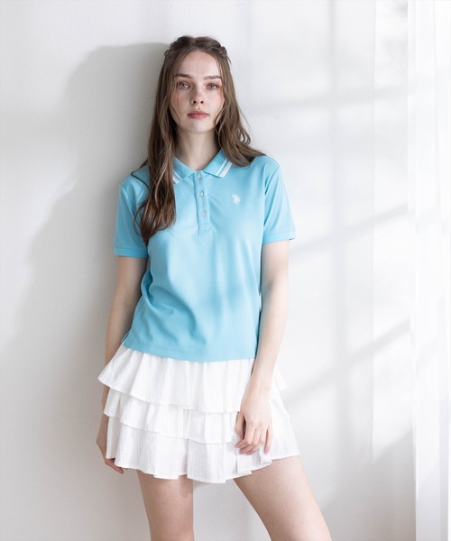 U.S. POLO ASSN.(ユーエスポロアッスン)の「【U.S. POLO ASSN.】clear 別注 鹿の子ポロシャツ(ポロシャツ・レディース・ネイビー/アイボリー/レッド/ブルー・F)」の11枚目の写真