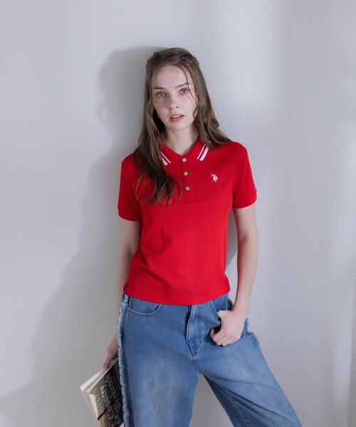 U.S. POLO ASSN.(ユーエスポロアッスン)の「【U.S. POLO ASSN.】clear 別注 鹿の子ポロシャツ(ポロシャツ・レディース・ネイビー/アイボリー/レッド/ブルー・F)」の6枚目の写真