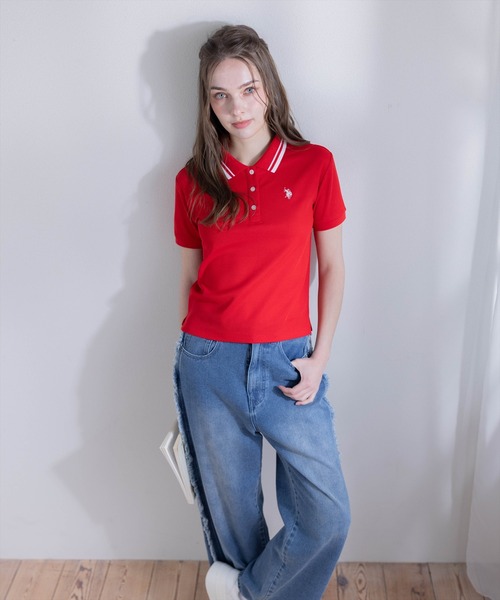 U.S. POLO ASSN.(ユーエスポロアッスン)の「【U.S. POLO ASSN.】clear 別注 鹿の子ポロシャツ(ポロシャツ・レディース・ネイビー/アイボリー/レッド/ブルー・F)」の7枚目の写真