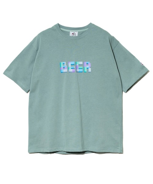 go slow caravan(ゴースローキャラバン)の「YOIDORE/酔いどれ ブロックビール TEE(Tシャツ/カットソー・メンズ・ホワイト/ライトグリーン・X-LARGE/LARGE/MEDIUM)」の8枚目の写真