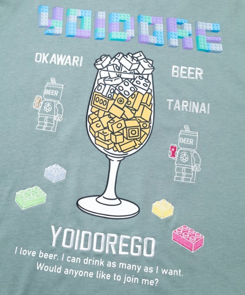 go slow caravan(ゴースローキャラバン)の「YOIDORE/酔いどれ ブロックビール TEE(Tシャツ/カットソー・メンズ・ホワイト/ライトグリーン・X-LARGE/LARGE/MEDIUM)」の10枚目の写真