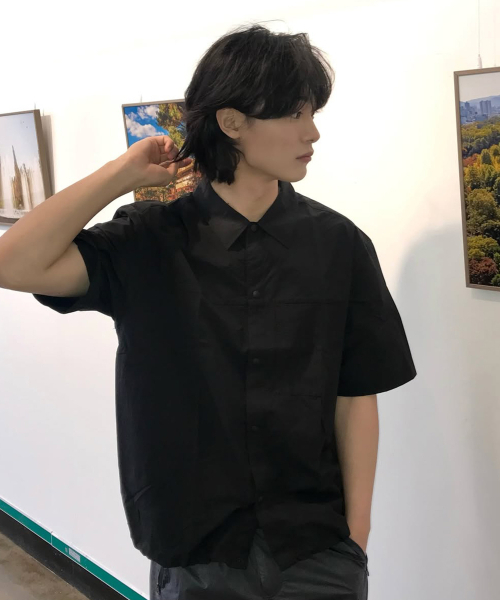 MINDBRIDGE（マインドブリッジ）の「[オールデイクール]ストリングオーバーサイズ半袖シャツ - 3カラー（シャツ/ブラウス・メンズ・ベージュ/カーキ/ブラック・95/100/105/110）」の6枚目の写真
