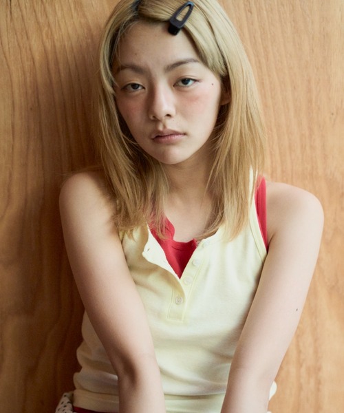 common gull products.(コモンガルプロダクツ)の「ひとえふたえパックタンク**芽心(タンクトップ・レディース・サックスブルー系/ベージュ系/ブルー/ライム/ネイビー・フリー)」の6枚目の写真