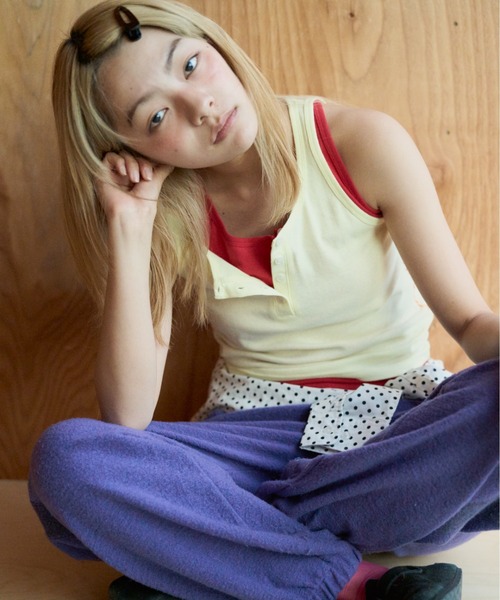 common gull products.(コモンガルプロダクツ)の「ひとえふたえパックタンク**芽心(タンクトップ・レディース・サックスブルー系/ベージュ系/ブルー/ライム/ネイビー・フリー)」の20枚目の写真
