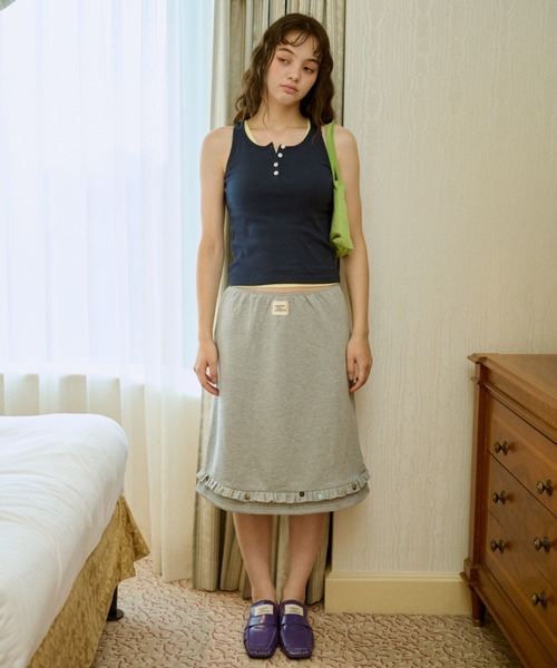 common gull products.(コモンガルプロダクツ)の「ひとえふたえパックタンク**芽心(タンクトップ・レディース・サックスブルー系/ベージュ系/ブルー/ライム/ネイビー・フリー)」の7枚目の写真