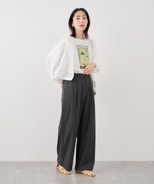 ROPE' PICNIC(ロペピクニック)の「レーヨンナイロンイージーワイドパンツ(その他パンツ・レディース・サックスブルー/オフホワイト/チャコールグレー/ネイビー・S/M/L)」の7枚目の写真