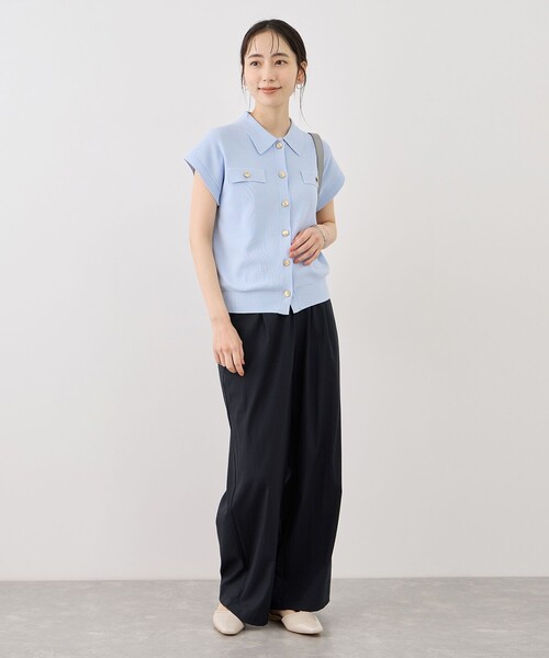 ROPE' PICNIC(ロペピクニック)の「レーヨンナイロンイージーワイドパンツ(その他パンツ・レディース・サックスブルー/オフホワイト/チャコールグレー/ネイビー・S/M/L)」の16枚目の写真