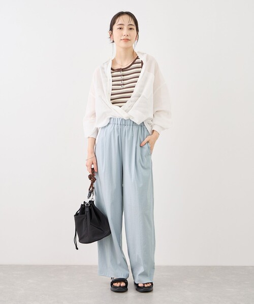 ROPE' PICNIC(ロペピクニック)の「レーヨンナイロンイージーワイドパンツ(その他パンツ・レディース・サックスブルー/オフホワイト/チャコールグレー/ネイビー・S/M/L)」の22枚目の写真