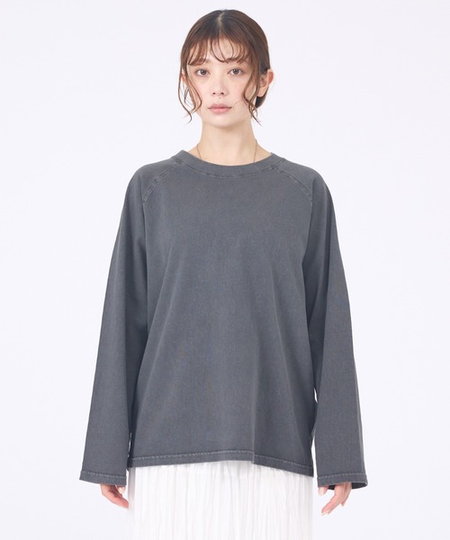 abahouse mavie(アバハウスマヴィ)の「【バックロゴ】ラグランプルオーバー(Tシャツ/カットソー・レディース・ベージュ/オフホワイト/チャコールグレー・フリー)」の17枚目の写真