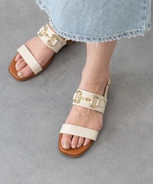 【Oh my Sandals】ローヒールバックバンドビットサンダル(E62207)