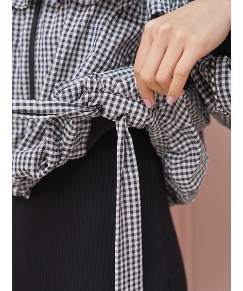 SNIDEL(スナイデル)の「【UVカット】バルーンブルゾン(ブルゾン・レディース・ホワイト/チェック/サックスブルー・F)」の13枚目の写真