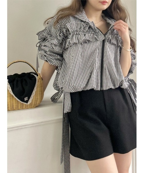 SNIDEL(スナイデル)の「【UVカット】バルーンブルゾン(ブルゾン・レディース・ホワイト/チェック/サックスブルー・F)」の21枚目の写真