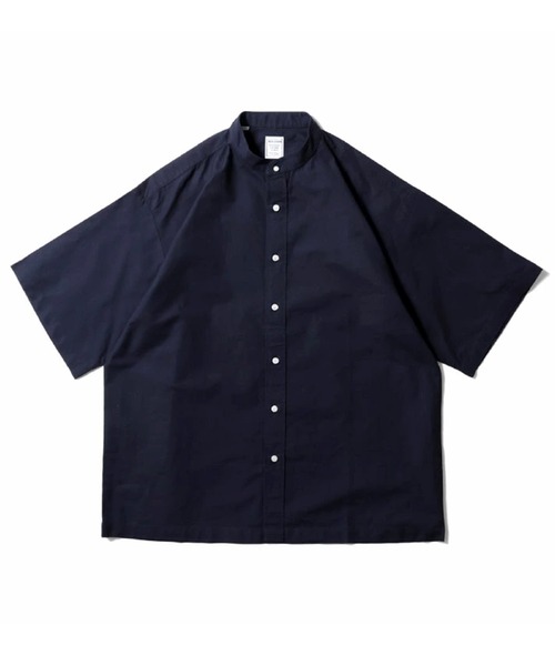 HOUSTON(ヒューストン)の「HOUSTON ヒューストン OXFORD S/S BAND COLLAR SHIRT オックスフォード バンドカラーシャツ 半袖(シャツ/ブラウス・メンズ・ピンク/ネイビー/オリーブ/ブラック/ホワイト・15.5/16.5/17.5)」の1枚目の写真