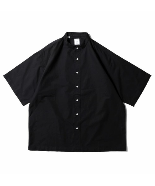HOUSTON(ヒューストン)の「HOUSTON ヒューストン OXFORD S/S BAND COLLAR SHIRT オックスフォード バンドカラーシャツ 半袖(シャツ/ブラウス・メンズ・ピンク/ネイビー/オリーブ/ブラック/ホワイト・15.5/16.5/17.5)」の3枚目の写真