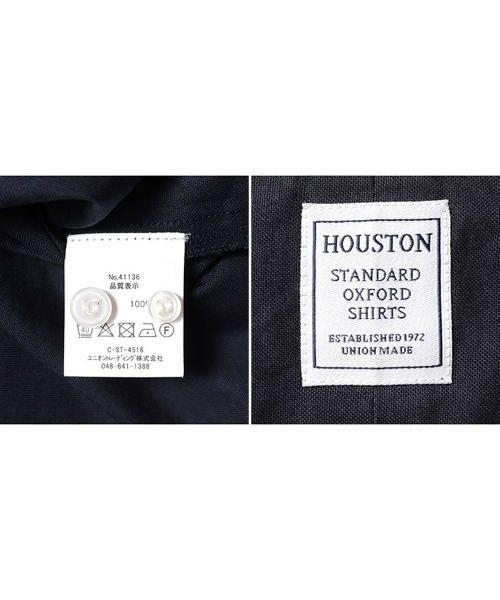 HOUSTON(ヒューストン)の「HOUSTON ヒューストン OXFORD S/S BAND COLLAR SHIRT オックスフォード バンドカラーシャツ 半袖(シャツ/ブラウス・メンズ・ピンク/ネイビー/オリーブ/ブラック/ホワイト・15.5/16.5/17.5)」の9枚目の写真