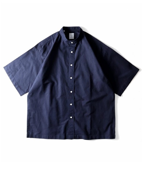 HOUSTON(ヒューストン)の「HOUSTON ヒューストン OXFORD S/S BAND COLLAR SHIRT オックスフォード バンドカラーシャツ 半袖(シャツ/ブラウス・メンズ・ピンク/ネイビー/オリーブ/ブラック/ホワイト・15.5/16.5/17.5)」の6枚目の写真
