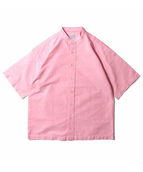 HOUSTON(ヒューストン)の「HOUSTON ヒューストン OXFORD S/S BAND COLLAR SHIRT オックスフォード バンドカラーシャツ 半袖(シャツ/ブラウス・メンズ・ピンク/ネイビー/オリーブ/ブラック/ホワイト・15.5/16.5/17.5)」の14枚目の写真