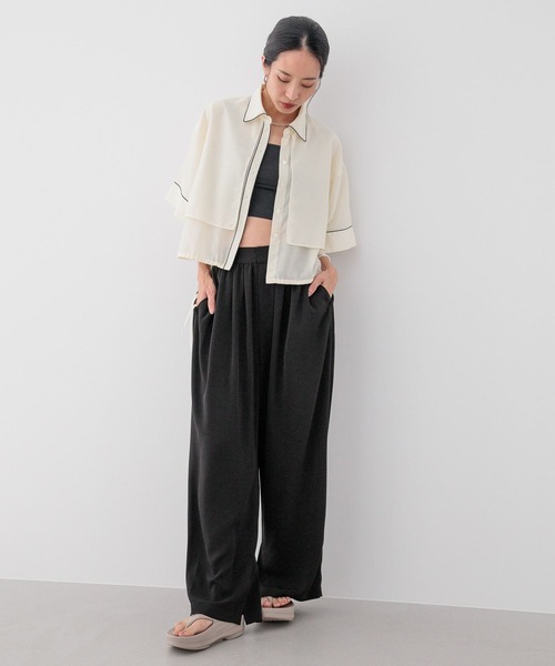 HEREIAM(ヘレイアム)の「【HEREIAM】トレンドのパジャマ風!パイピングシアーシャツ(シャツ/ブラウス・レディース・アイボリー/ミント/ブラック・FREE)」の21枚目の写真