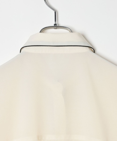 HEREIAM(ヘレイアム)の「【HEREIAM】トレンドのパジャマ風!パイピングシアーシャツ(シャツ/ブラウス・レディース・アイボリー/ミント/ブラック・FREE)」の7枚目の写真