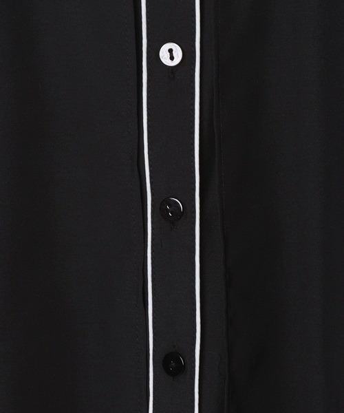 HEREIAM(ヘレイアム)の「【HEREIAM】トレンドのパジャマ風!パイピングシアーシャツ(シャツ/ブラウス・レディース・アイボリー/ミント/ブラック・FREE)」の8枚目の写真